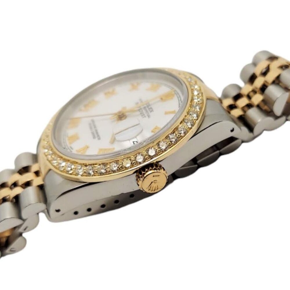 Rolex 36mm Datejust 16233 White roman Two-tone 2CT Diamond jubilee - Picture 4 of 9